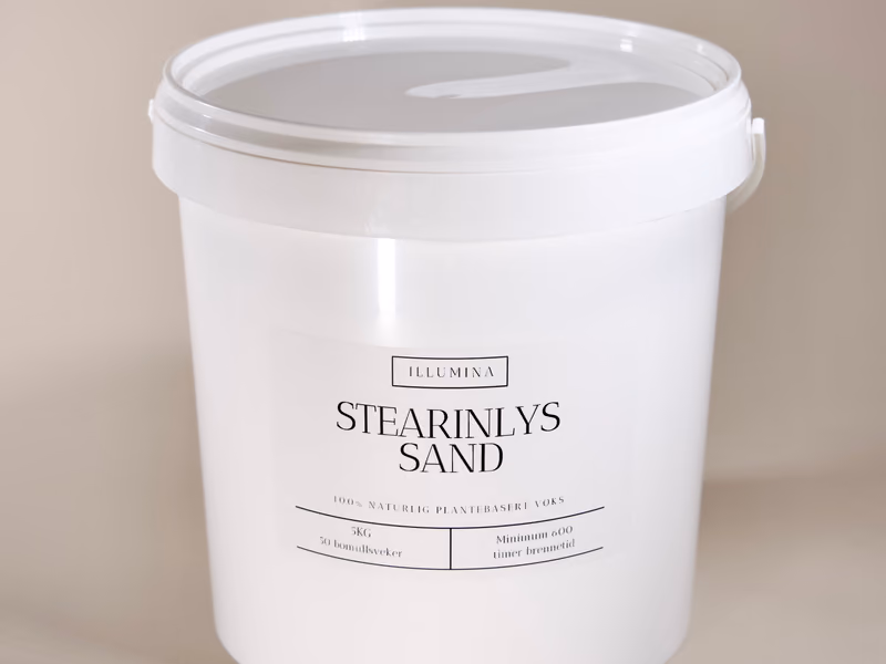 Hvitt spann med stearinlyssand fra Illumina